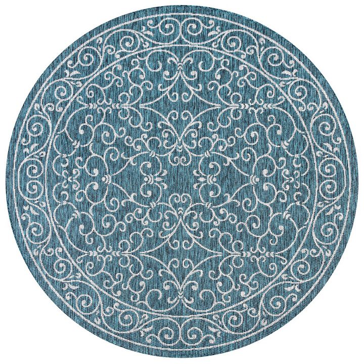Charleston Vintage Filigree Textured Weave Indoor/Outdoor Area Rug