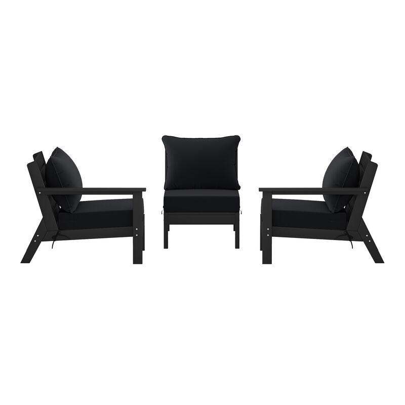 WestinTrends Outdoor Patio HDPE Sectional Sofa with Patio Cushions