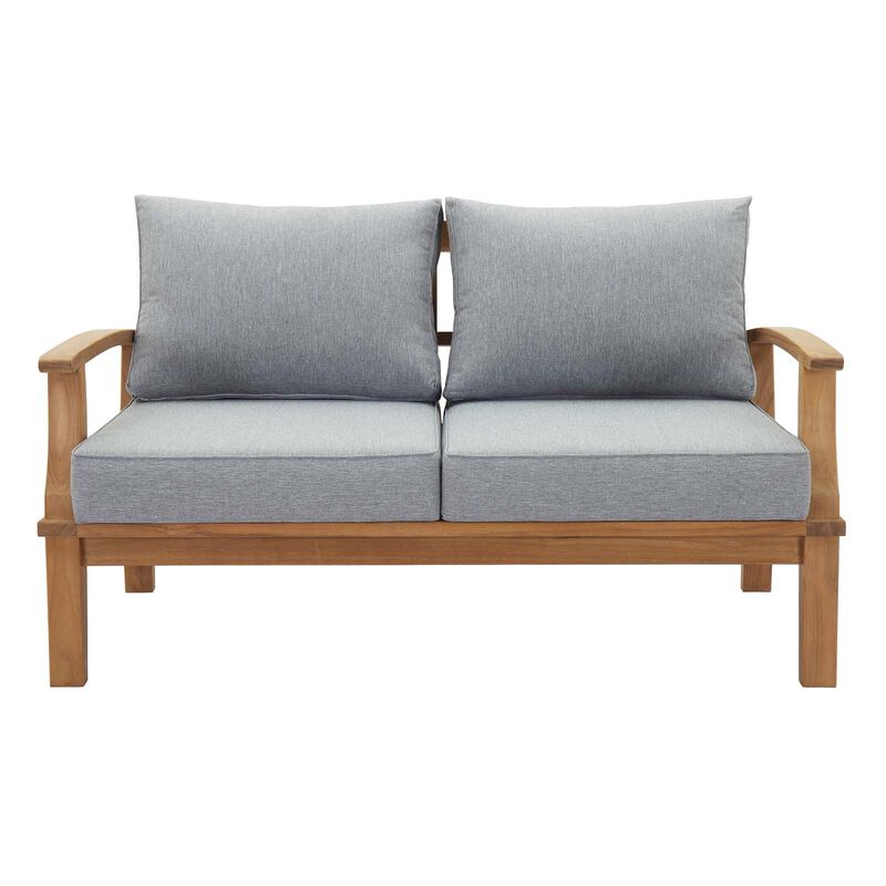 Modway - Marina Outdoor Patio Teak Loveseat Natural White