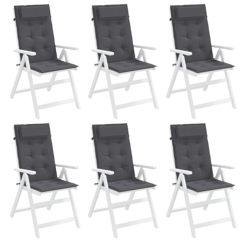 vidaXL Highback Chair Cushions 6 pcs Anthracite Oxford Fabric