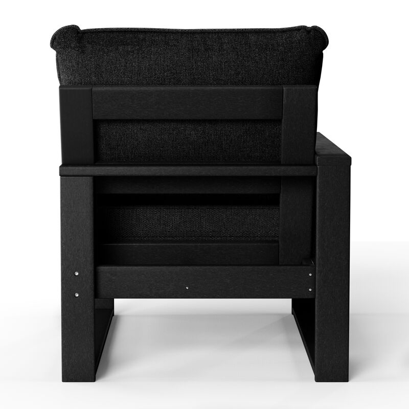 WestinTrends Outdoor HDPE All-Weather Modern Patio Loveseat with Waterproof Cushions