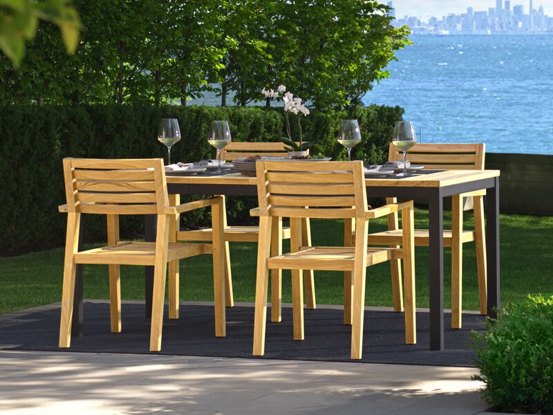 Rhodes 5 Piece Patio Dining Set with 72 in. Table