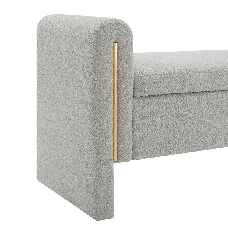 Merax Modern Teddy Bench with Arms and Storage
