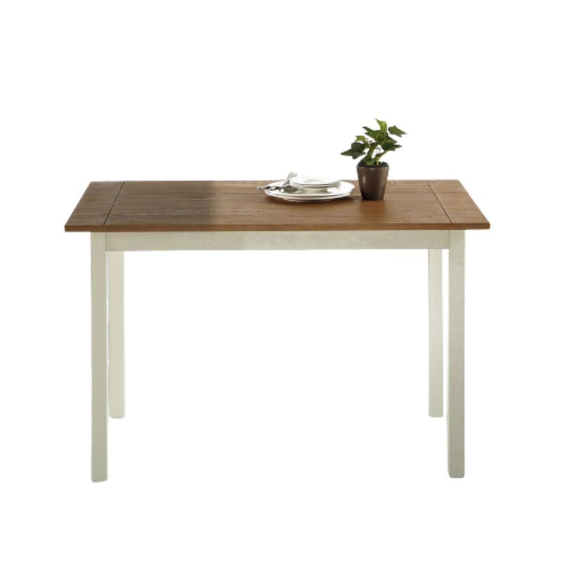 Hivvago Classic Pine Wood 45 x 28 inch Dining Table with White Legs