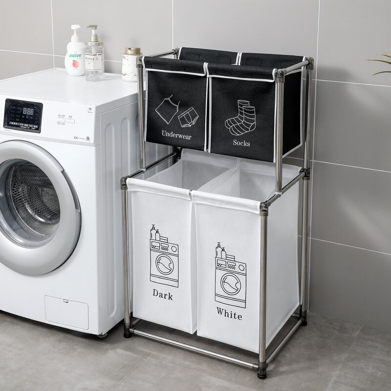 2-Tier Laundry Hamper with Sorter – Dual Compartment Clothes Basket for Easy Organization