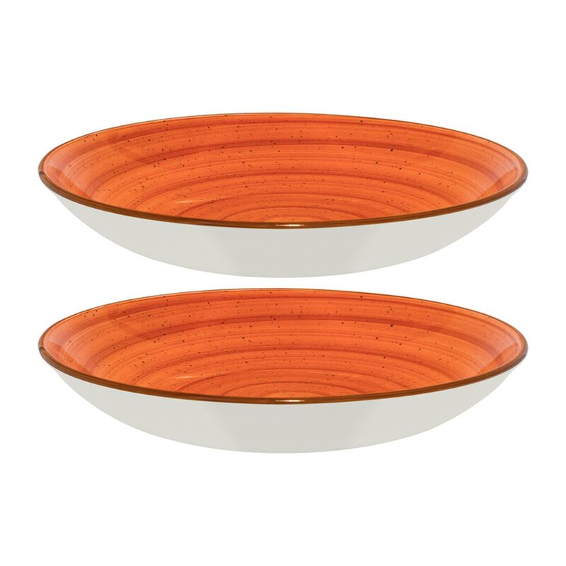 Terracota dia.10" h:2" 44 oz. Round Terracotta Porcelain Bowl (Set of 2)