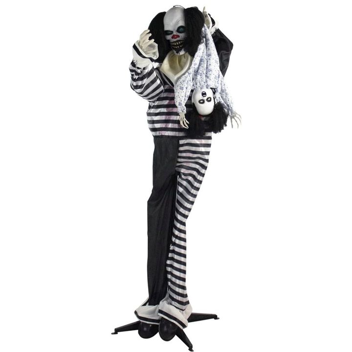 Haunted Hill Farm 64 Standing Clown holding Girl, Animation, Lights, Sound