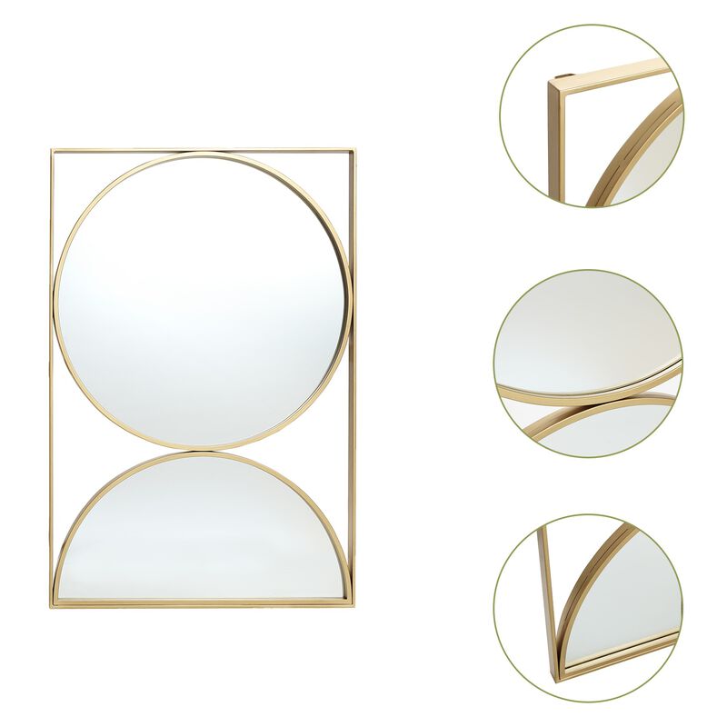 LuxenHome Gold Hourglass Frame Metal Modern Accent Wall Mirror