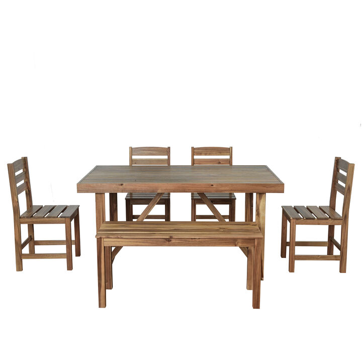 Merax Vintage Acacia Wood Outdoor Table and Chair Set