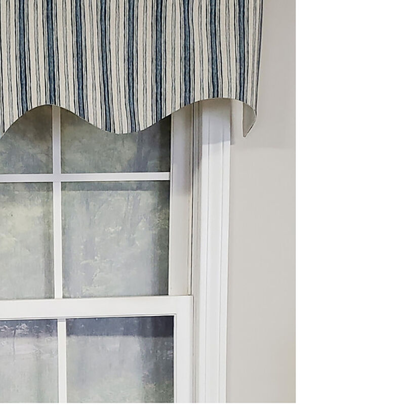 RLF Home Luxurious Modern Design Classic Brunswick Stripe Regal Style Window Valance 50" x 17" Gray