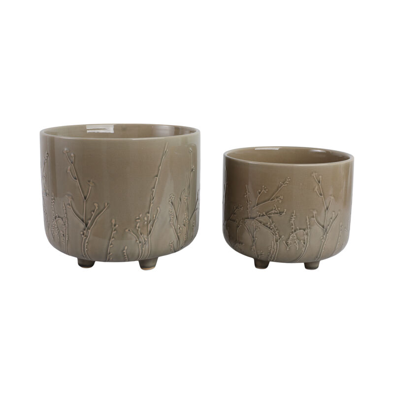 Flower Branches Planters, Cream