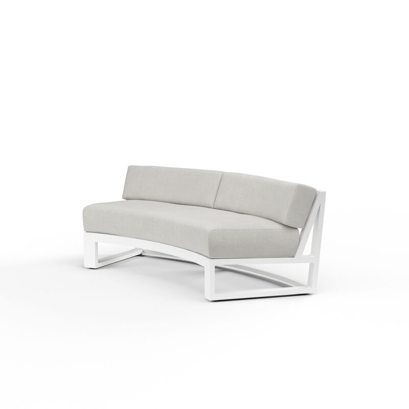Newport Curved Sofa in Cast Silver, No Welt