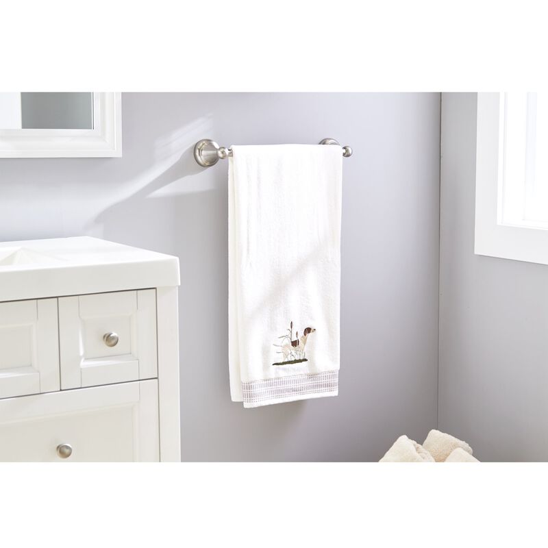 Saturday Knight Ltd Adirondack Dogs Outdoor Life Woven End Hem Bath Towel - 27x50", White