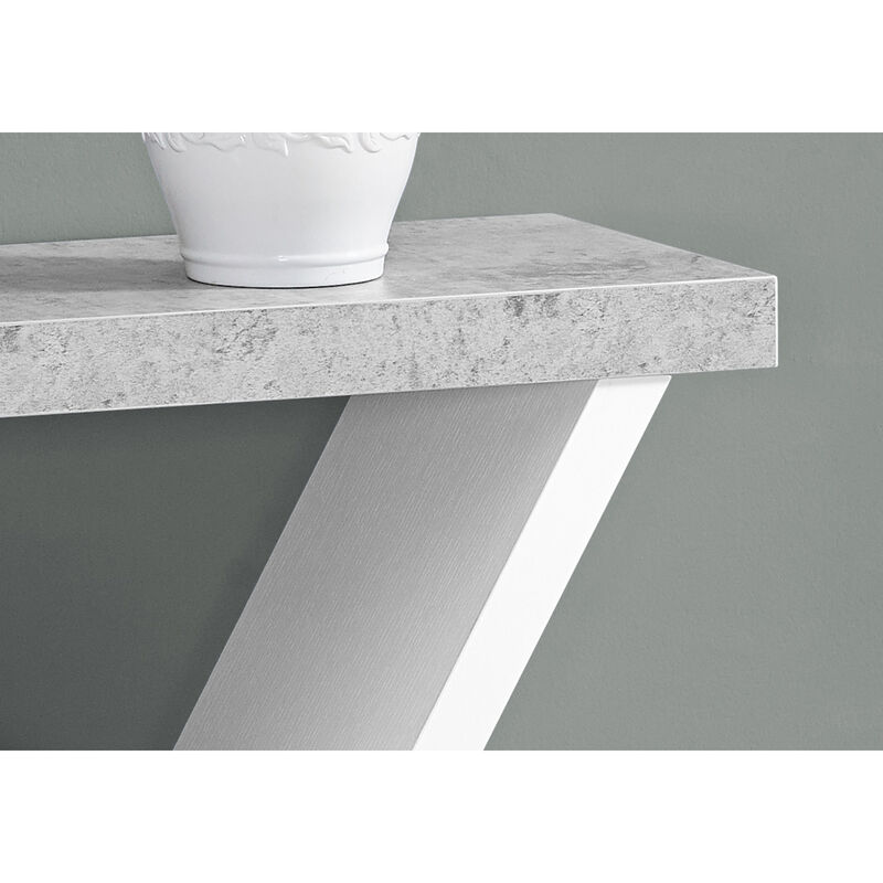 Monarch Specialties I 2405 Accent Table, Console, Entryway, Narrow, Sofa, Living Room, Bedroom, Laminate, Grey, White, Contemporary, Modern