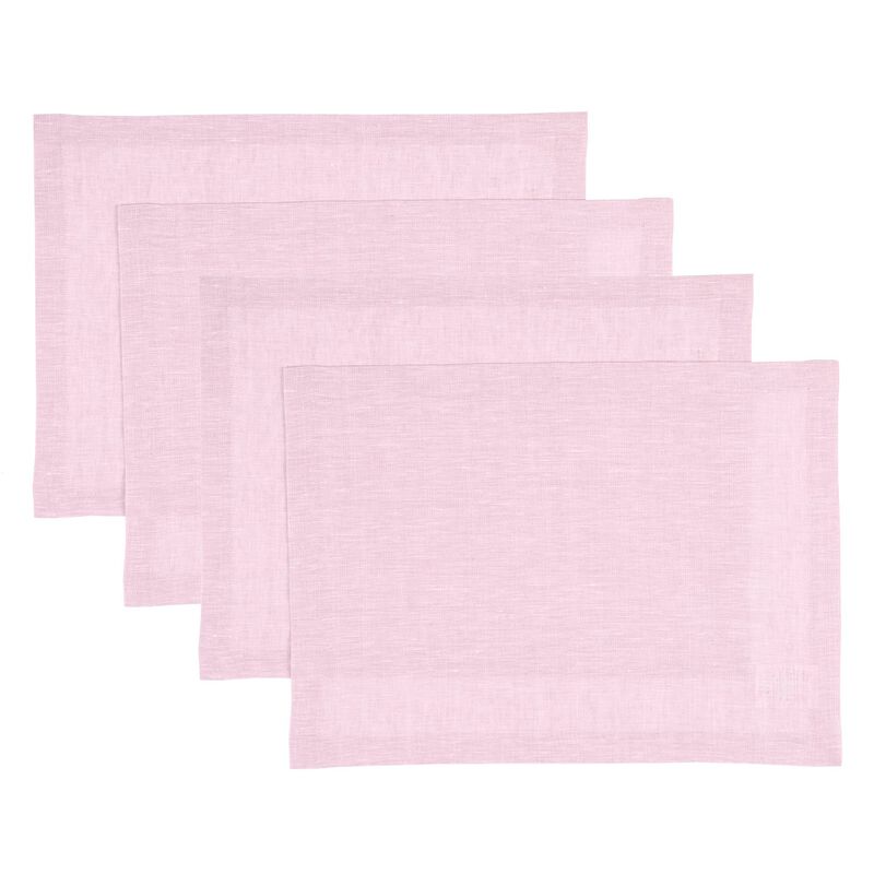 Solino Home 100% Pure Linen 14 x 19 Inch Placemats Set of 4 | Athena