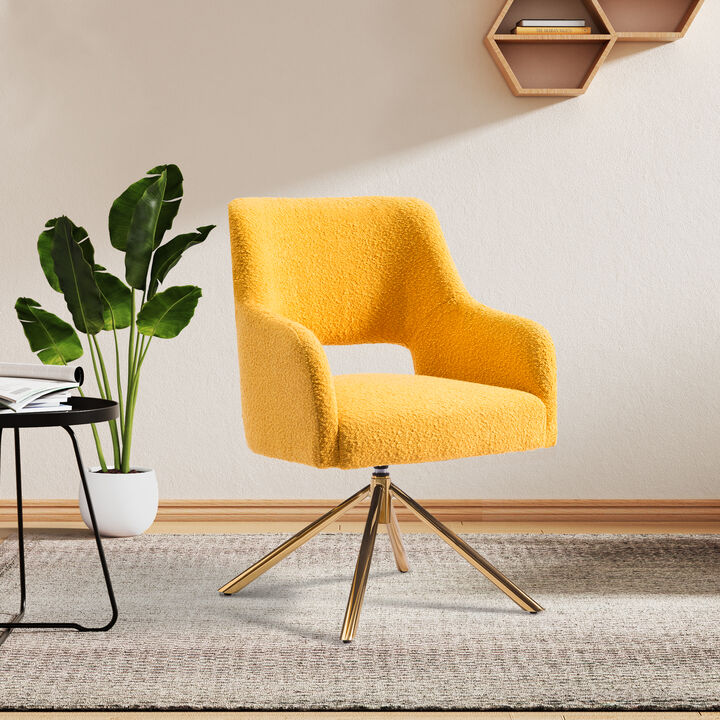 WestinTrends Mid-Century Modern Wide Boucle Swivel Accent Arm Chair