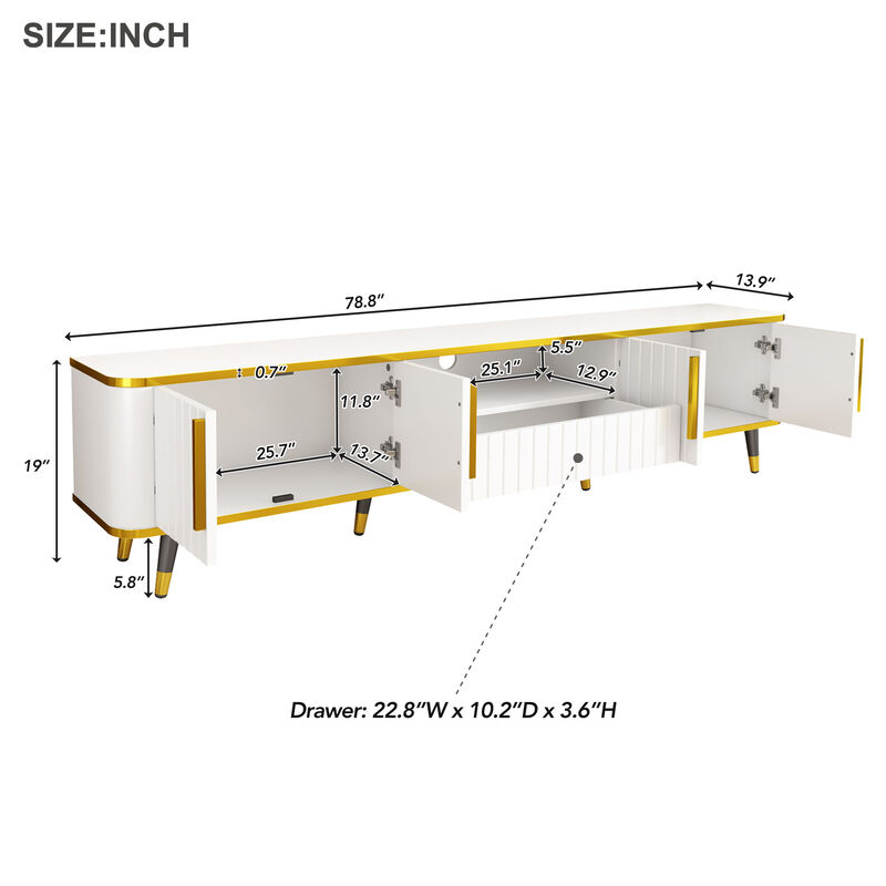 Merax Luxury Minimalism TV Stand with Open Storage Shelf