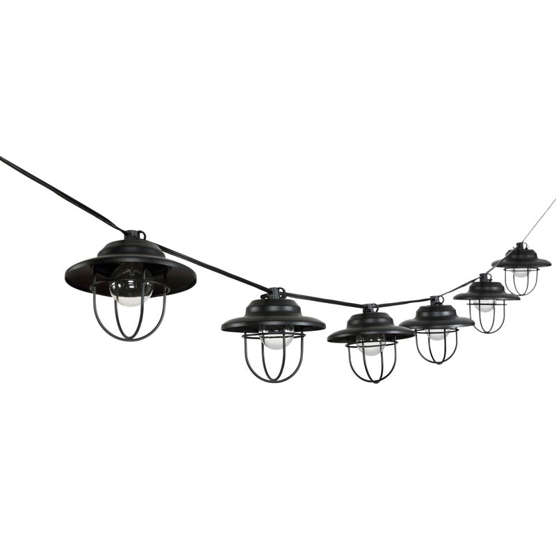 Light Indoor/Outdoor Rustic Farmhouse Incandescent G40 Metal Cage Shade String Lights