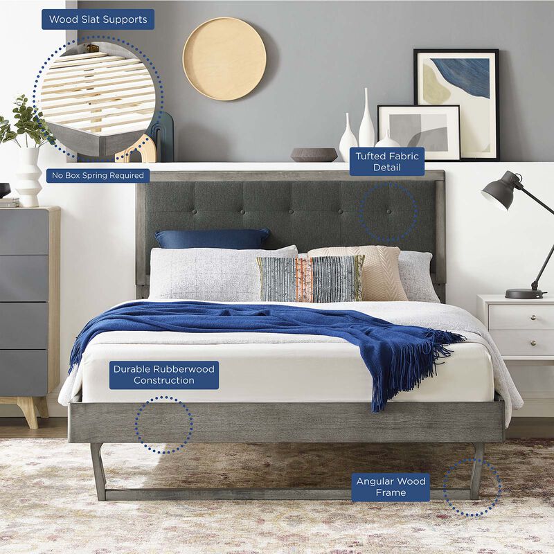 Modway - Willow Queen Wood Platform Bed with Angular Frame