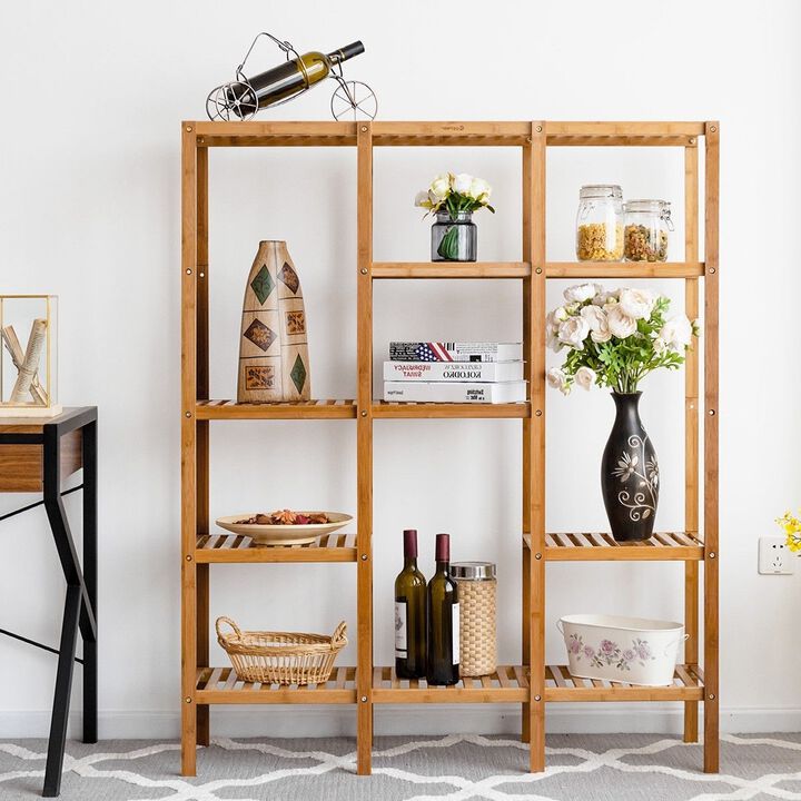 Hivvago Eco Friendly Bamboo 4 Shelf Bookcase Storage Rack