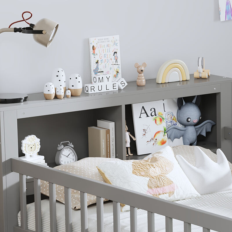 Merax Platform Bed with Headboard Storage Rack