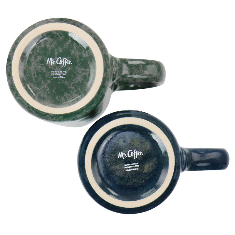 Mr. Coffee Mr. Sidewalk Blues 18oz 4 Piece Stoneware Mug Set in Assorted Colors