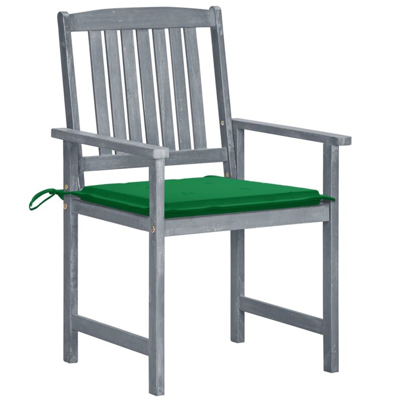 vidaXL Patio Chairs with Cushions 6 pcs Solid Acacia Wood Gray