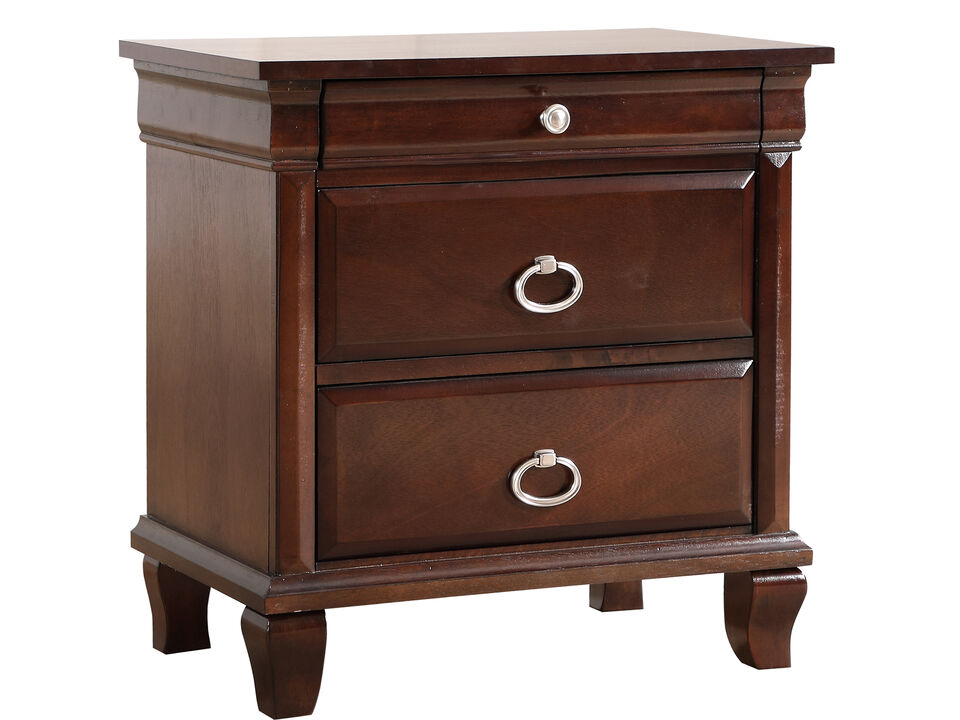 Triton 3-Drawer Cappuccino Nightstand (27 in. H x 17 in. W x 26 in. D)