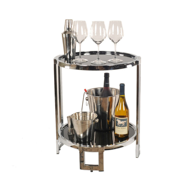 Hivvago 18.75" X 19" X 22" Chrome Round  End Table