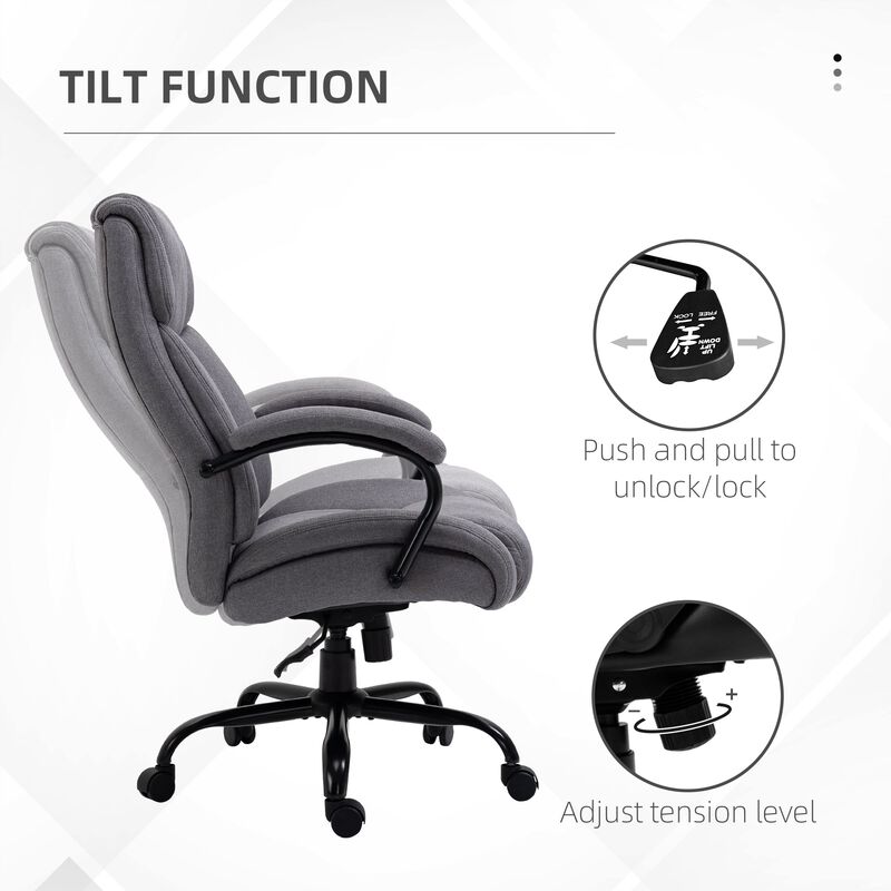 Light Gray Task Chair: Big and Tall Executive Office Chair 484lbs