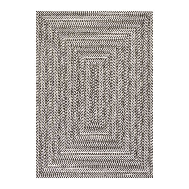 Chevron Modern Concentric Squares Indoor/Outdoor Area Rug