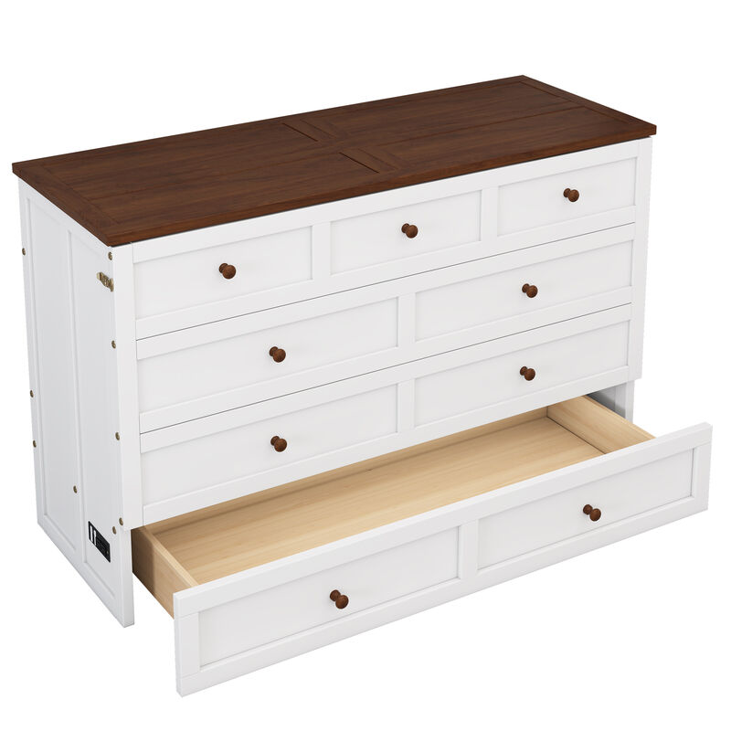 Merax Murphy Bed Cabinet with Charging Station