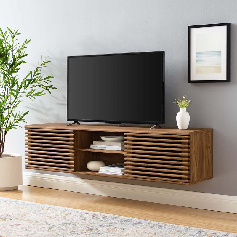 Render 60" Wall-Mount Media Console TV Stand-Benzara
