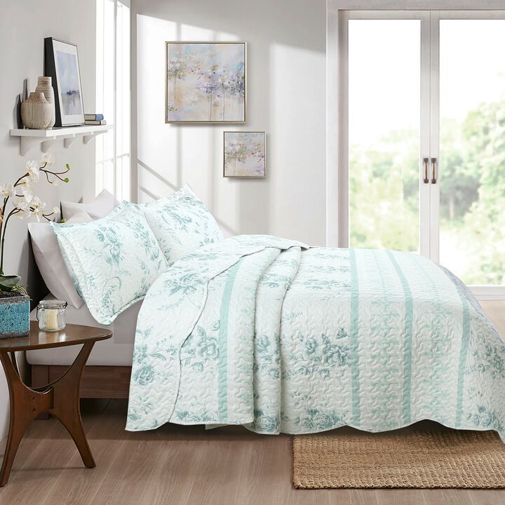 MarCielo 3 PCS Quilt Set Lightweight Bedspread Set C78