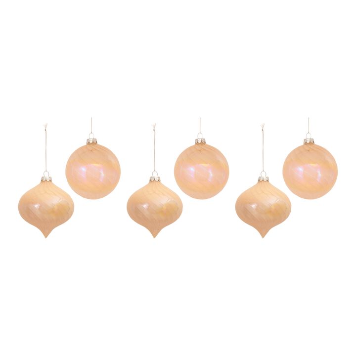 Ornament (Set of 6) 4"D Glass