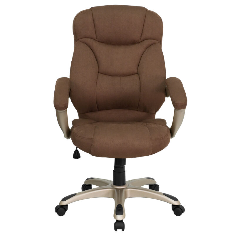 Jessie High Back Black LeatherSoft Contemporary Executive Swivel Ergonomic Office Chair