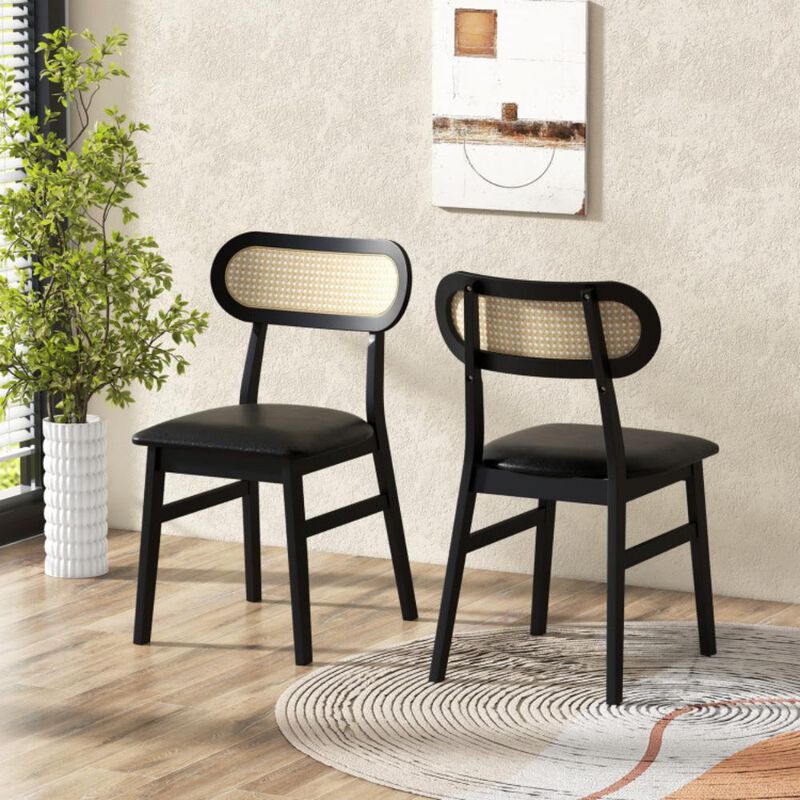Hivvago Indoor Mid Century Wood Dining Chairs Set of 2  for Dining Room