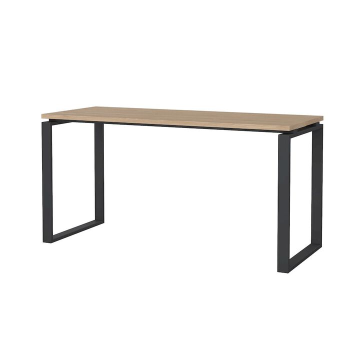 Tvilum Sign Home Office Writing Office Desk, Jackson Hickory/Matte Grey