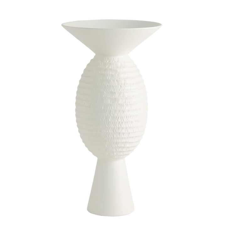 Wide Chiseled Orb Vase