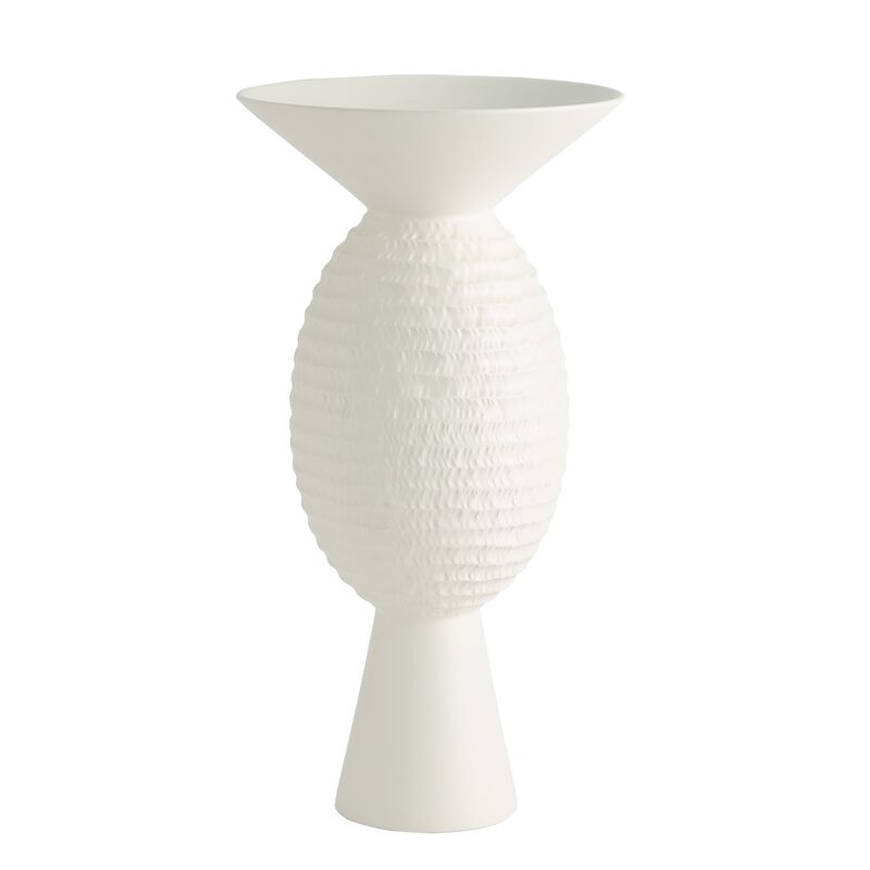 Wide Chiseled Orb Vase
