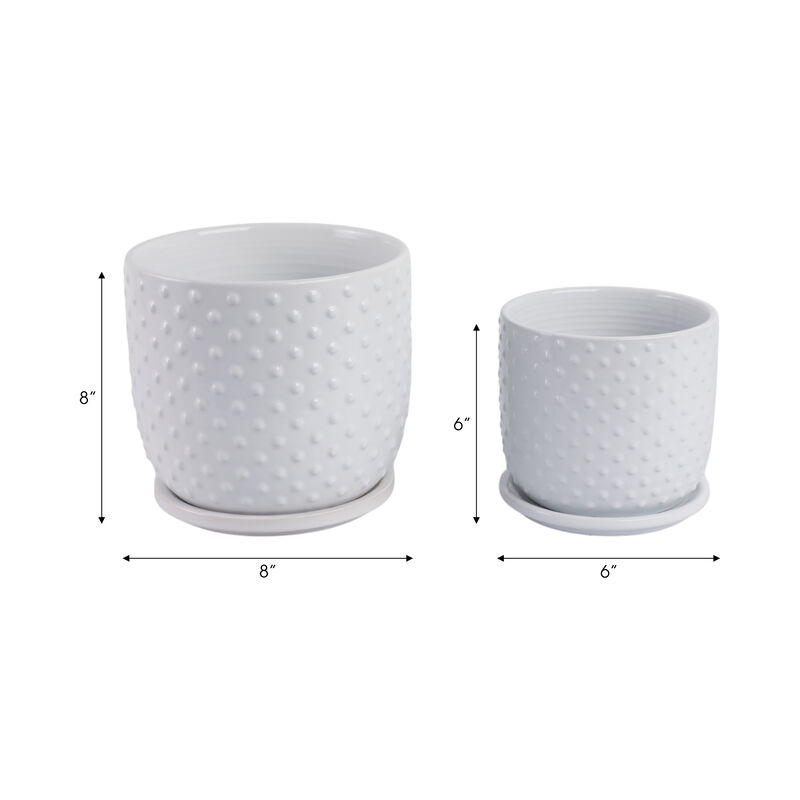 Tiny Dots Planter with Saucer Set