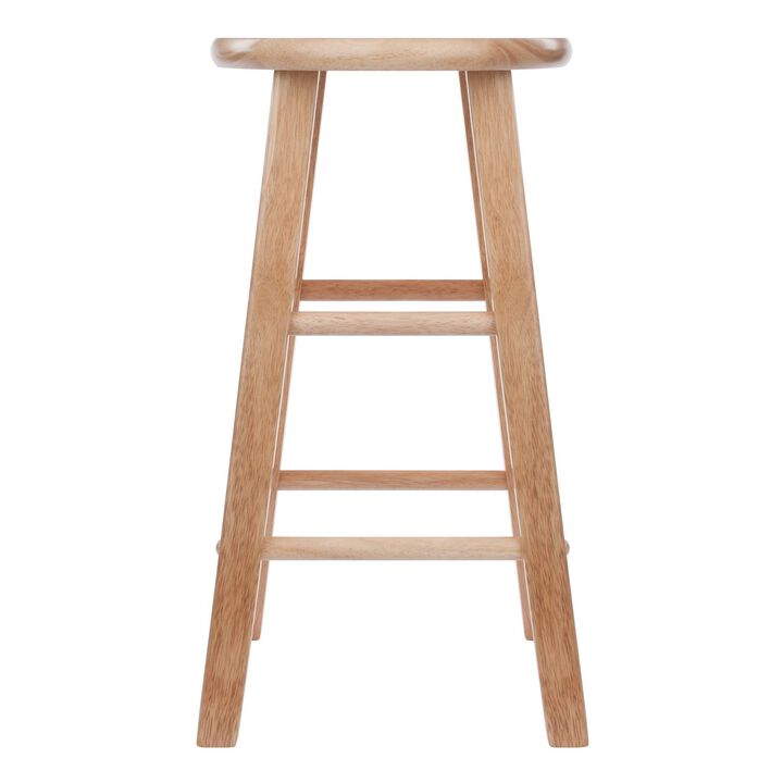 Ergode Wood Element Counter Stool Set - Natural Finish, Solid Wood, Timeless Design, 220lbs Weight Capacity, 8 Crossbars, Footrests, 13.39"W x 13.39"D x 23.86"H