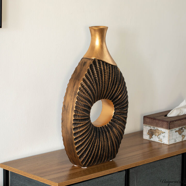 19-Inch Black and Gold Farmhouse Vase