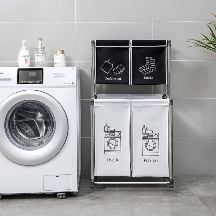 2-Tier Laundry Hamper with Sorter – Dual Compartment Clothes Basket for Easy Organization