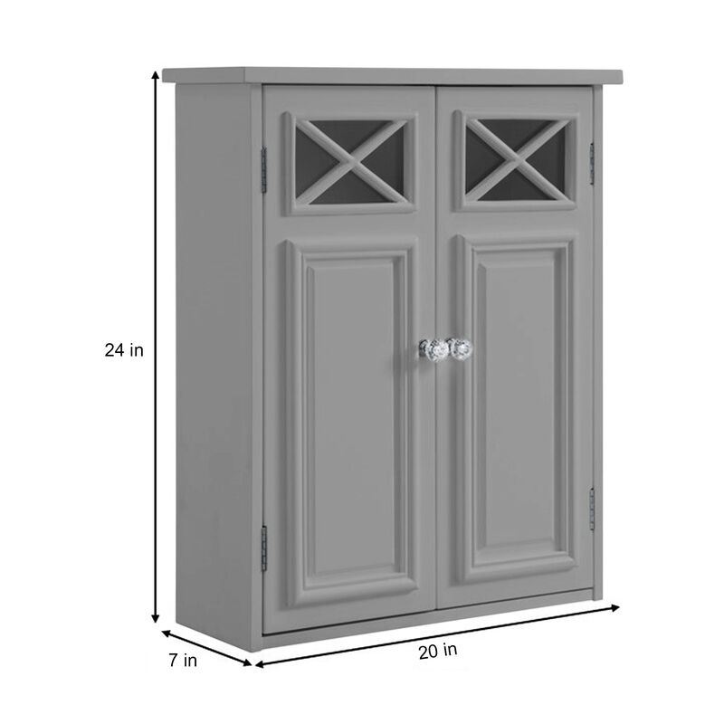 Teamson Home Dawson Contemporary Removable Wooden Wall Cabinet- Gray