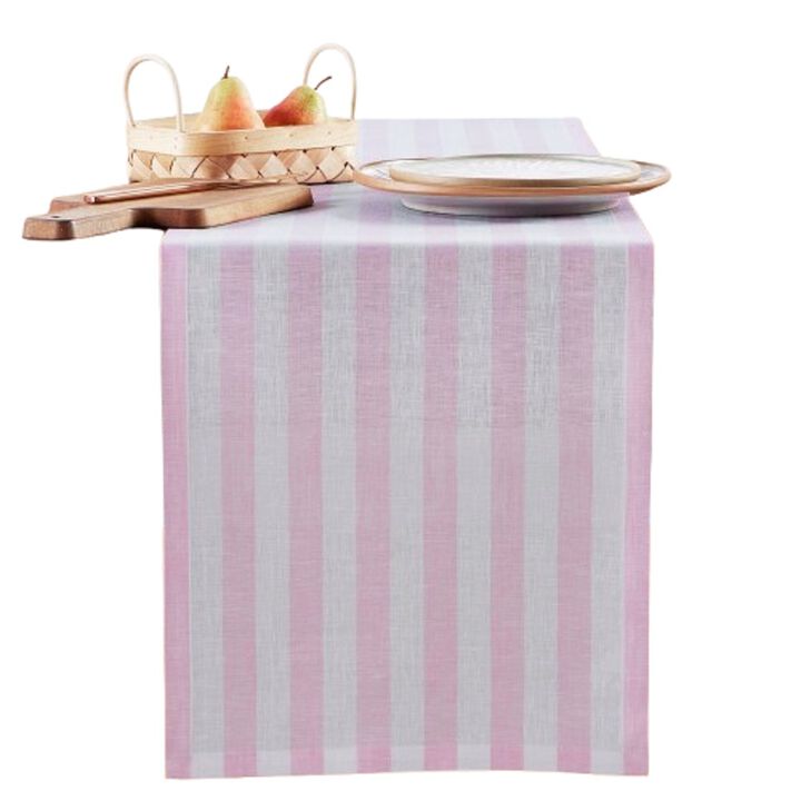 Solino Home 100% Pure Linen Table Runner 14 x 48 Inch | Sorrento Stripe