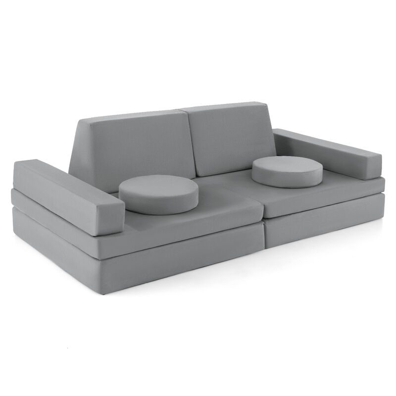 10-Piece Kids Play Couch Sofa with Portable Handle for Fun and Flexible Playtime Seating