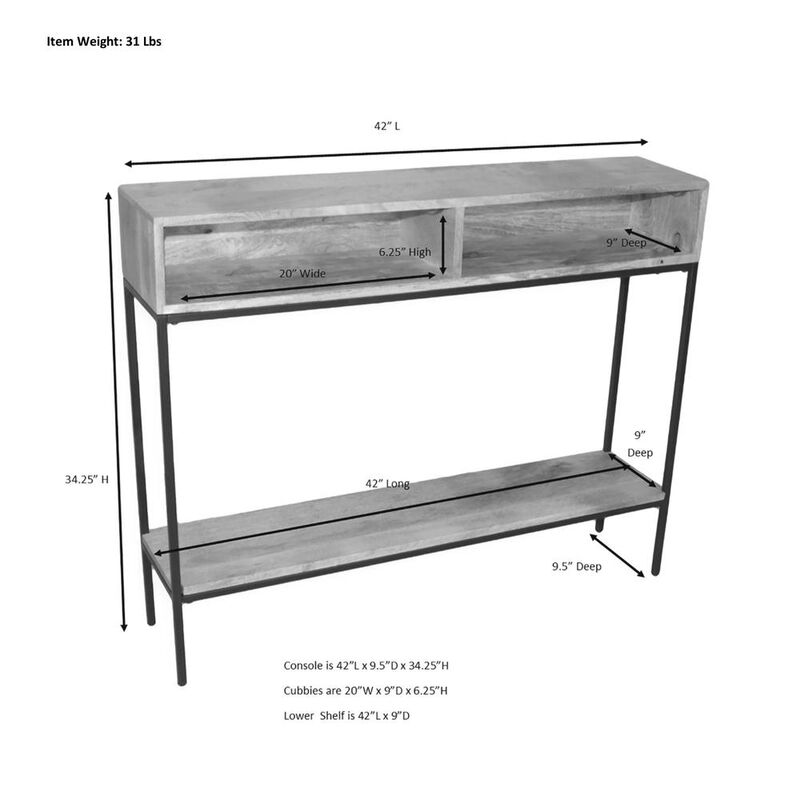 Carolina Living Edvin Console Table - Chestnut/Black