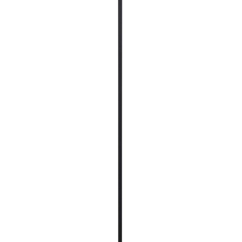 Sie 59 Inch Floor Lamp, Navy Blue Linen Shade, Round Base, Black Metal Pole - Benzara