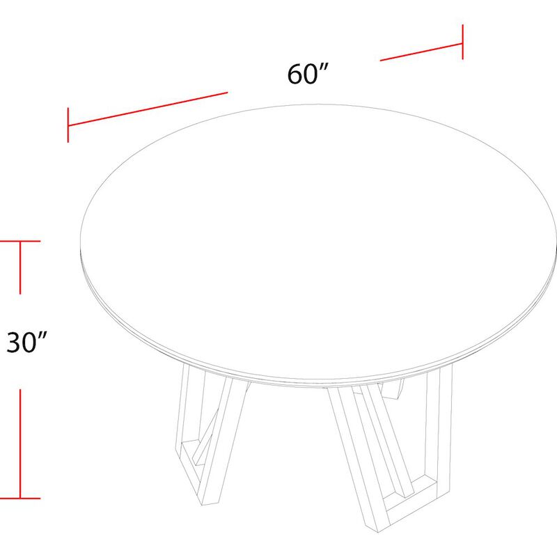 Parker House Furniture Pure Modern Dining 60 In. Round Table with Wood Base